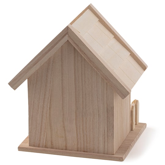 7" Wood Birdhouse with Fence by Make Market®